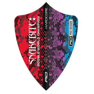 Red Dragon piórka Peter Wright Snakebite Multi Snakesin Red Freestyle