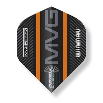 Winmau piórka Prism Alpha MVG Black & Orange Logo Stripe