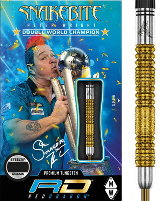 Red Dragon lotki Peter Wright Snakebite Double World Champion SE Gold Plus steel 24g