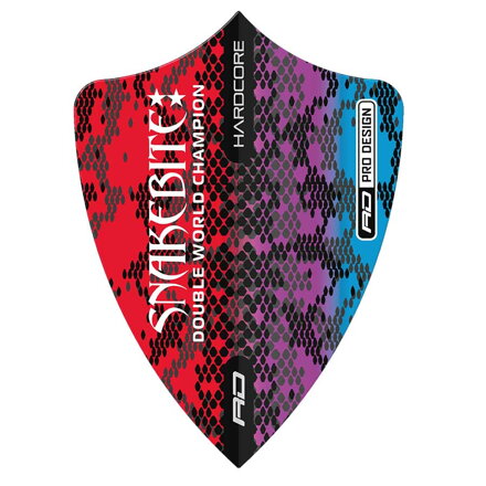 Red Dragon piórka Peter Wright Snakebite Multi Snakesin Red Freestyle