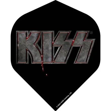 Kiss Dart Flights Official Licensed No.2 Black Blood Logo