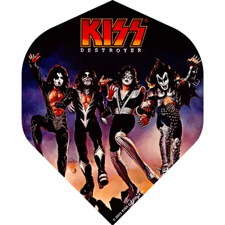 Kiss Dart Flights Official Licensed No.2 Black Destroyer