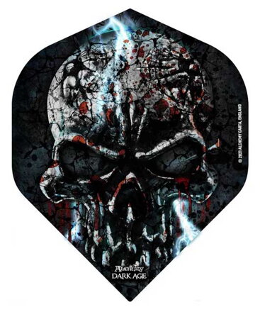 Designa piórka Alchemy Black Lightning Skull No.2