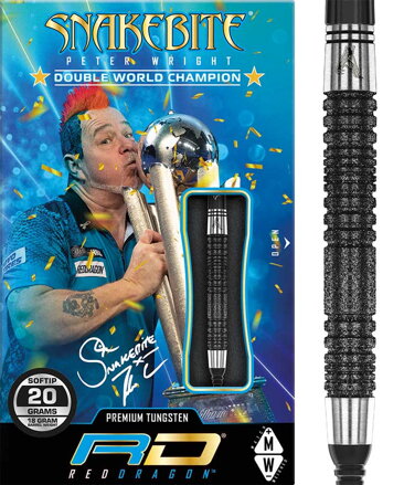 Red Dragon lotki Peter Wright Snakebite Double World Champion SE Black soft 20g