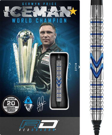 Red Dragon lotki Gerwyn Price Iceman Midnight soft 20g