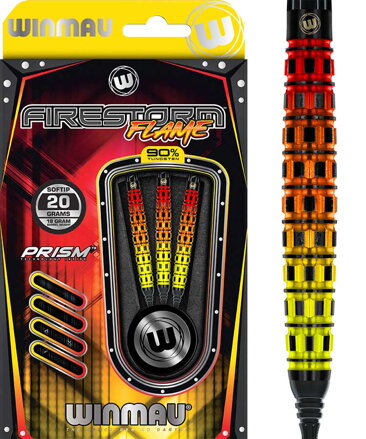 Winmau lotki Firestorm Flame Tapared soft 20g