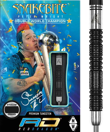 Red Dragon lotki Peter Wright Snakebite Double World Champion SE Black steel 24g