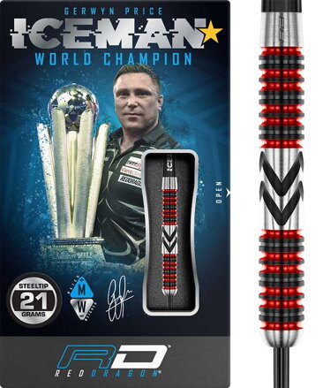 Red Dragon lotki Gerwyn Price Iceman Firebird steel 21g