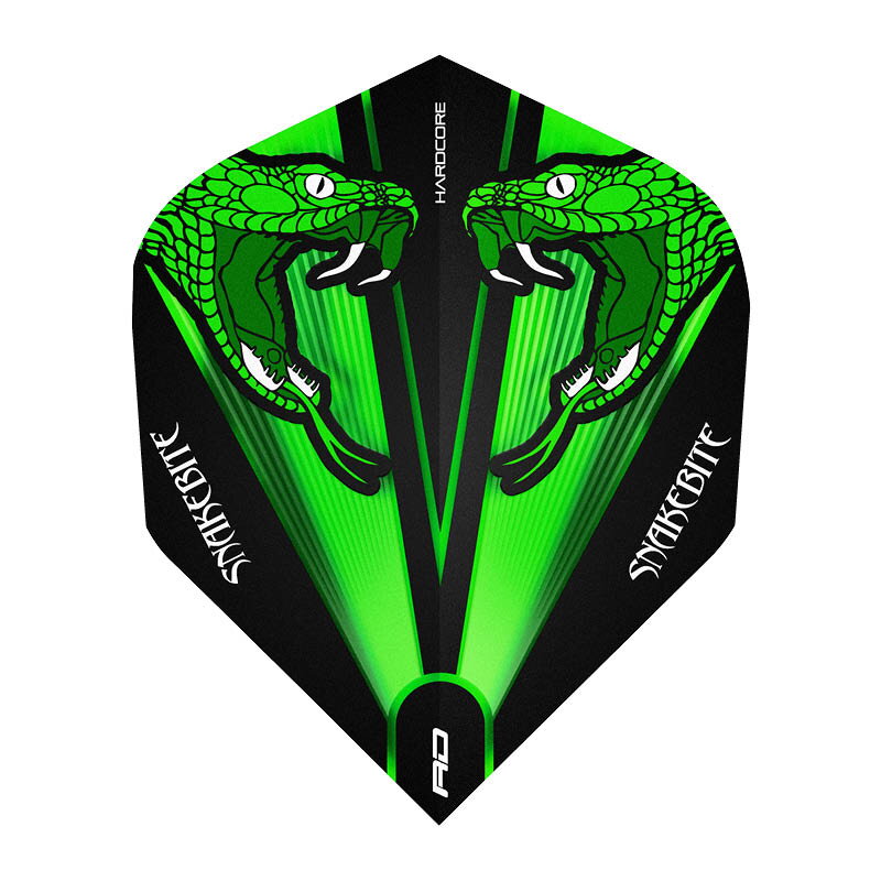 Red Dragon piórka Hardcore Peter Wright Snakebite Green Transparent RD3