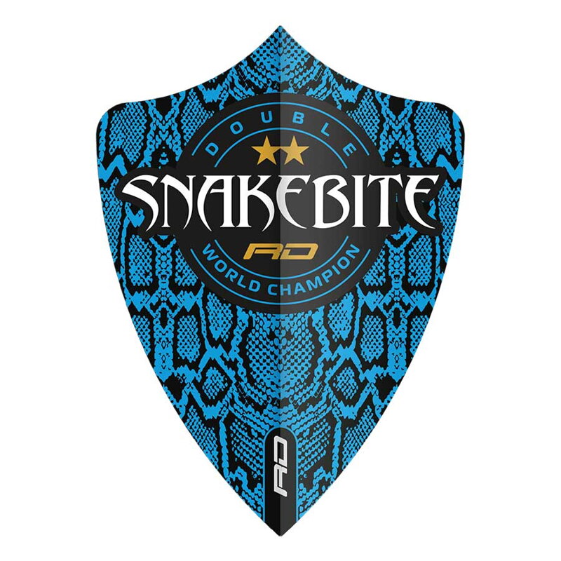 Red Dragon piórka Snakebite Hardcore Ionic Blue logo Freestyle DWC