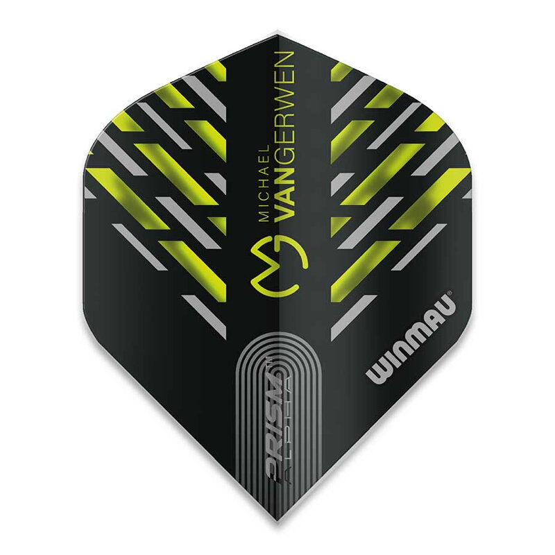 Winmau piórka Prism Alpha MvG Black, Green & Grey Chevron