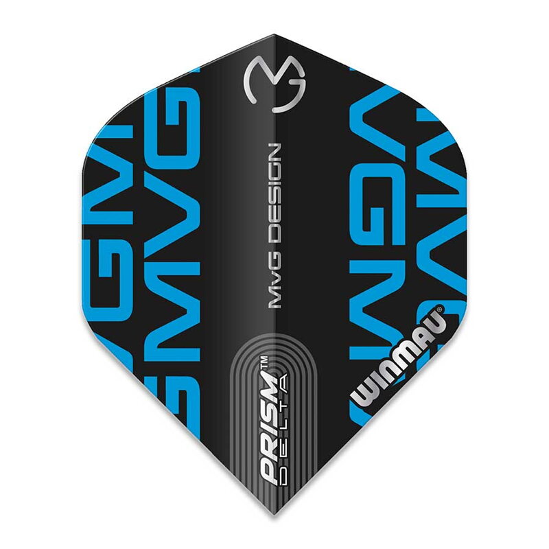 Winmau piórka Prism Delta MVG Black & Blue Logo