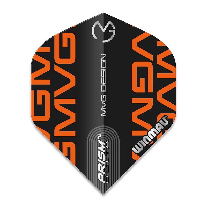 Winmau piórka Prism Delta MVG Black & Orange Logo