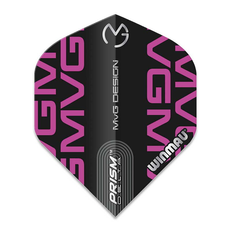 Winmau piórka Prism Delta MVG Black & Purple Logo