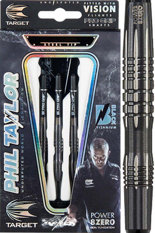 Target lotki Phil Taylor 8zero titanium black 18g soft Target lotki Phil Taylor 8zero titanium black 18g soft