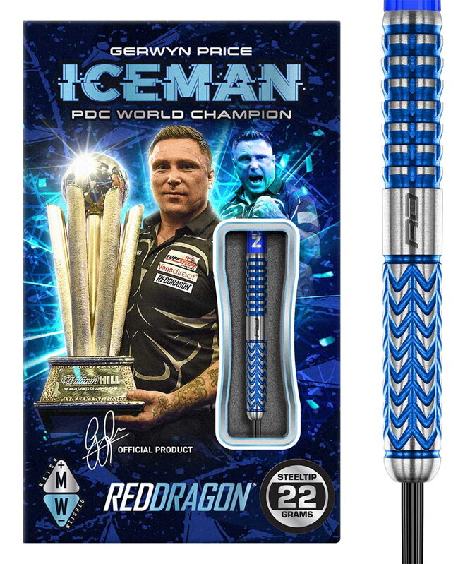 Red Dragon lotki Gerwyn Price Glacier steel 22g