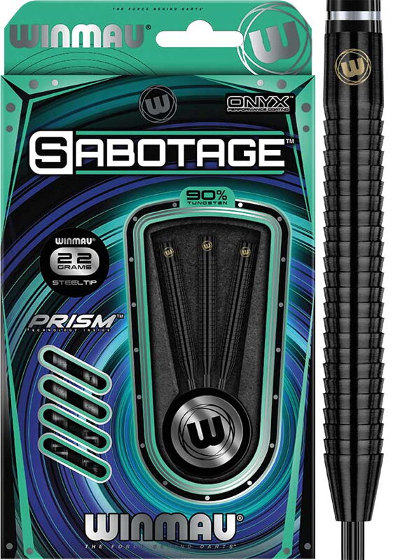 Winmau lotki Sabotage Black steel 22g
