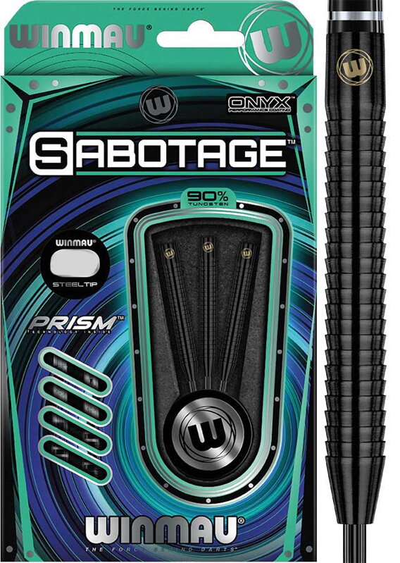 Winmau lotki Sabotage Black steel 26g Winmau lotki Sabotage Black steel 26g