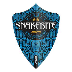 Red Dragon piórka Snakebite Hardcore Ionic Blue logo Freestyle DWC