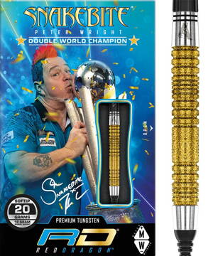 Red Dragon lotki Peter Wright Snakebite Double World Champion SE Gold Plus soft 20g